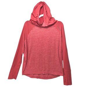 Brooks Running Hoodie Mens M Lightweight Long Sleeve Orange Key Pocket